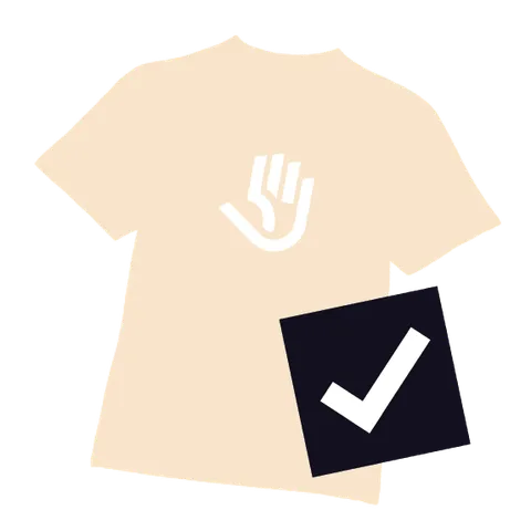Tshirt mit blauem Haken